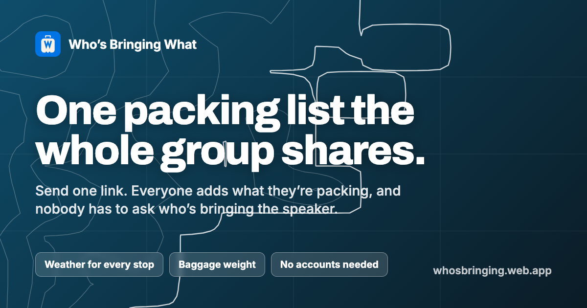 I made a packing list that a whole group shares through one link